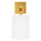 JVI Designs Warick Satin Brass 1-Light Loop Wall Sconce With Cylindrical Fabric Shade