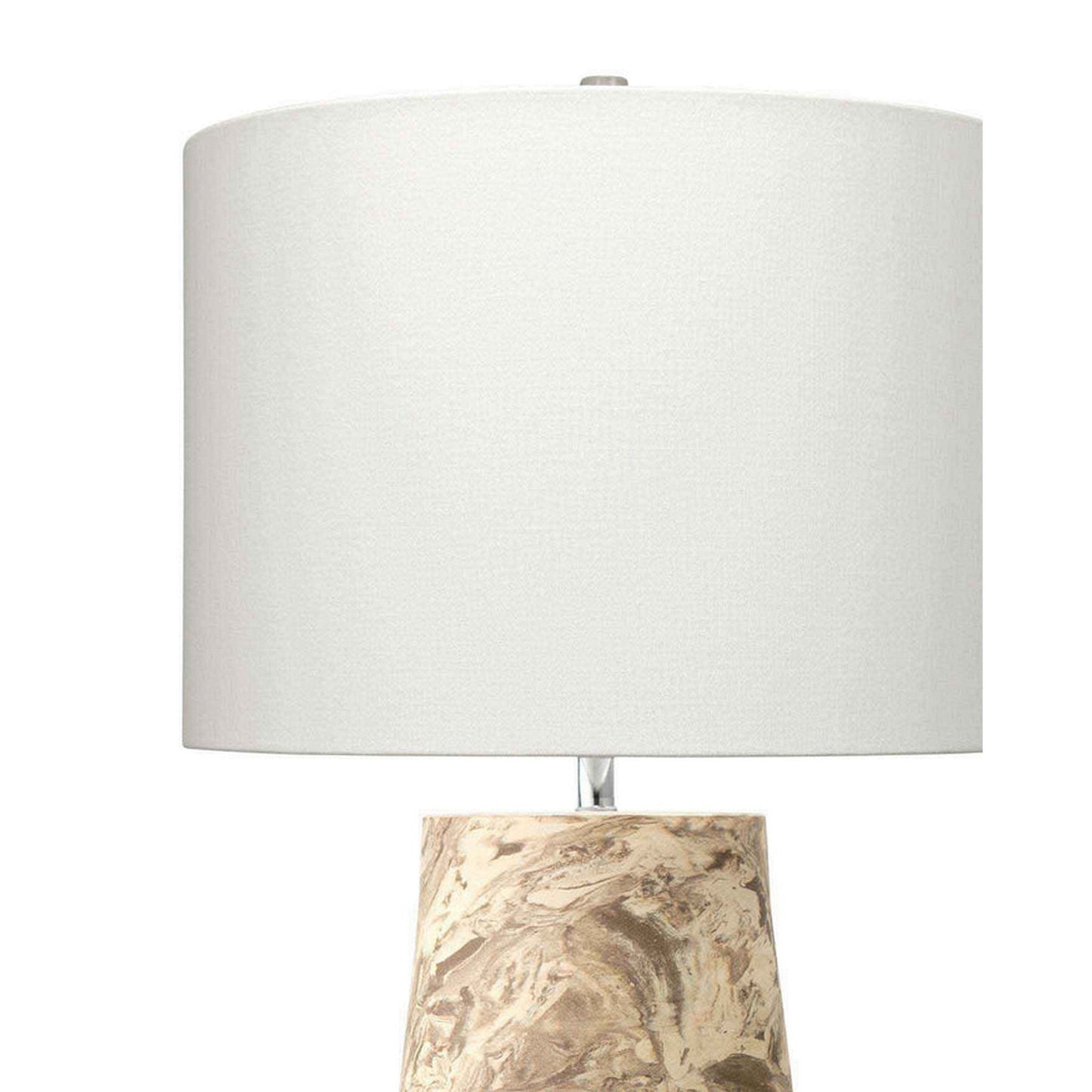 Jamie Young Aldrich 17" x 28" 1-Light Off-White Reactive Glaze Ceramic Table Lamp With White Linen Drum Shade