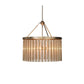 Jamie Young Andromeda 24" 6-Light Champagne Leaf Metal and Glass Tubes Chandelier
