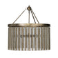 Jamie Young Andromeda 24" 6-Light Champagne Leaf Metal and Glass Tubes Chandelier