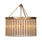 Jamie Young Andromeda 24" 6-Light Champagne Leaf Metal and Glass Tubes Chandelier