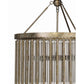 Jamie Young Andromeda 24" 6-Light Champagne Leaf Metal and Glass Tubes Chandelier
