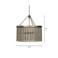 Jamie Young Andromeda 24" 6-Light Champagne Leaf Metal and Glass Tubes Chandelier