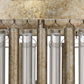 Jamie Young Andromeda 24" 6-Light Champagne Leaf Metal and Glass Tubes Chandelier