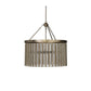 Jamie Young Andromeda 24" 6-Light Champagne Leaf Metal and Glass Tubes Chandelier