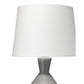 Jamie Young Ash 18" x 31" 1-Light Gray Crackle Glaze Ceramic Table Lamp With White Linen Cone Shade