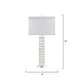 Jamie Young Astor 16" x 32" Matte White Resin Table Lamp With Rectangle Linen Shade