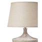 Jamie Young Basketweave 15" x 22" 1-Light Off-White Ceramic Table Lamp With Natural Linen Cone Shade