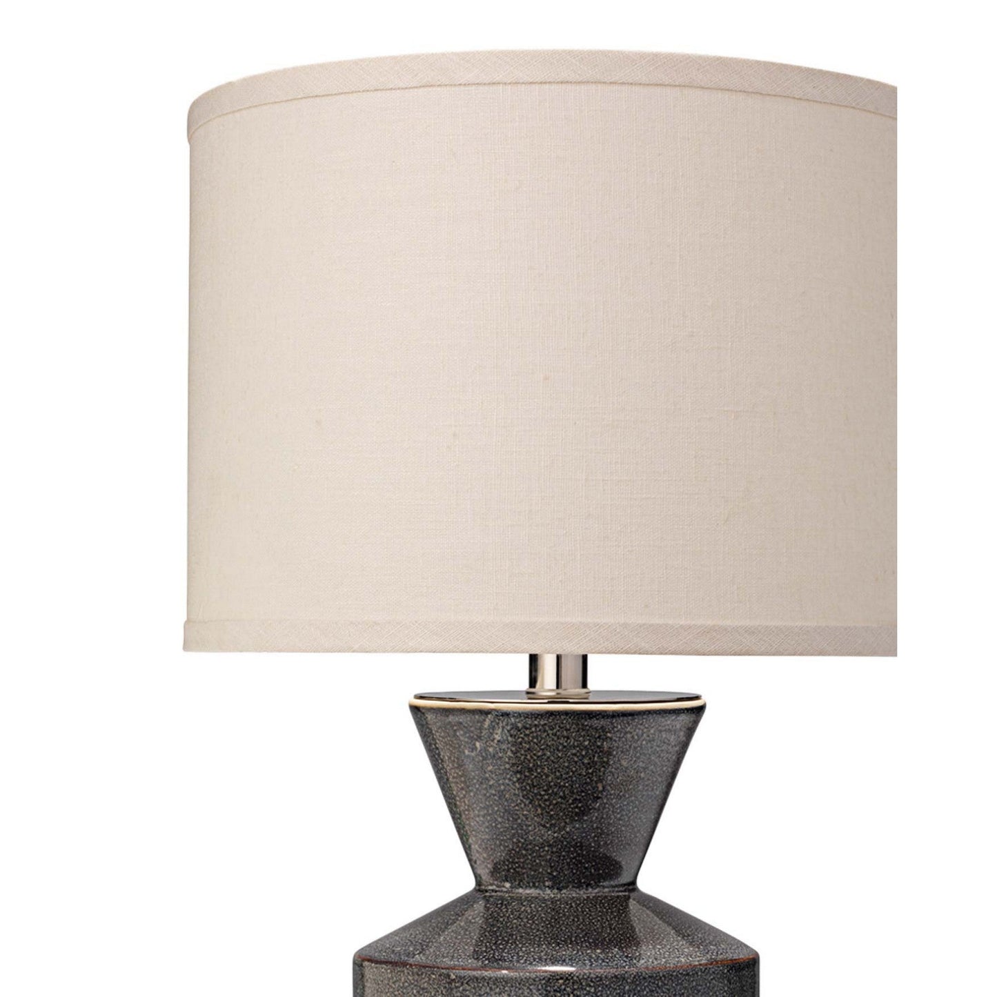 Jamie Young Berkeley 12" x 20" 1-Light Royal Blue Reactive Glaze Ceramic Table Lamp With Sea Salt Linen Drum Shade