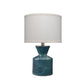 Jamie Young Berkeley 12" x 20" 1-Light Royal Blue Reactive Glaze Ceramic Table Lamp With Sea Salt Linen Drum Shade