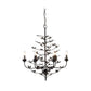 Jamie Young Blooming 30" 6-Light Black Iron Foliage Chandelier