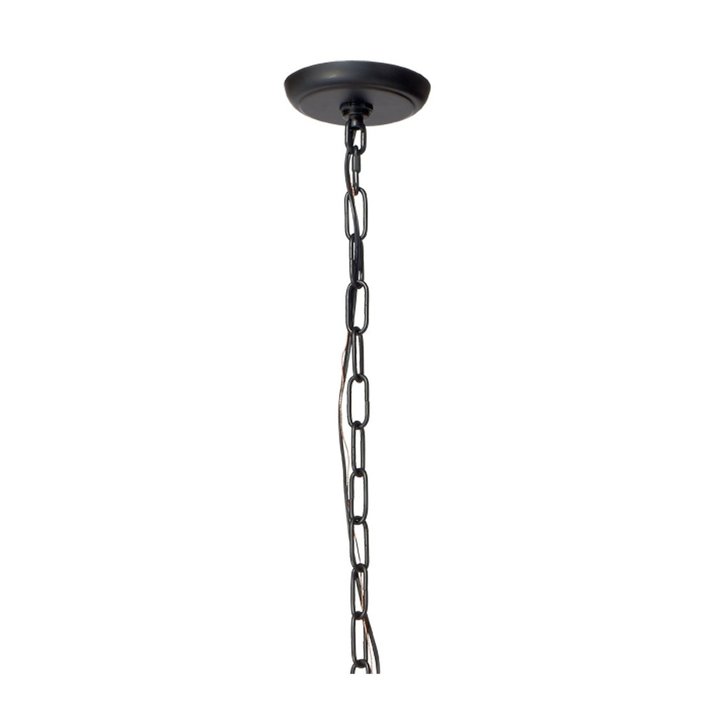 Jamie Young Blooming 30" 6-Light Black Iron Foliage Chandelier