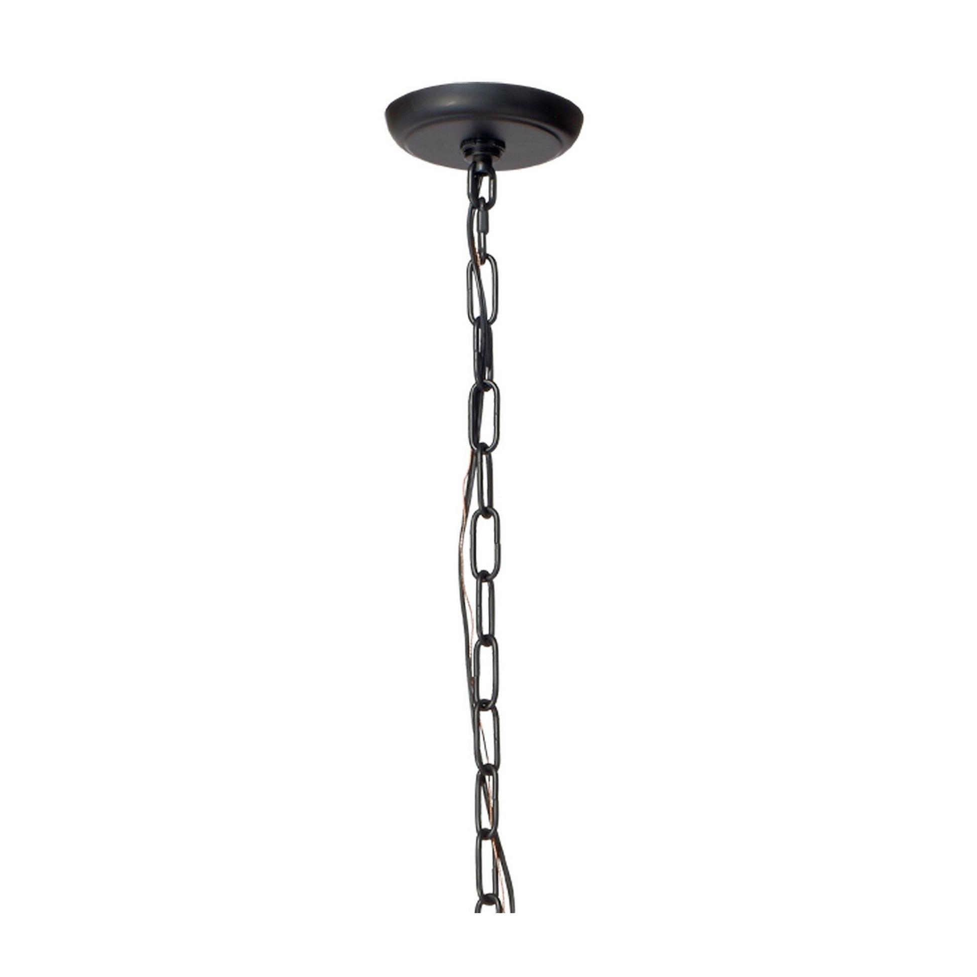 Jamie Young Blooming 30" 6-Light Black Iron Foliage Chandelier