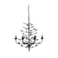Jamie Young Blooming 30" 6-Light Black Iron Foliage Chandelier