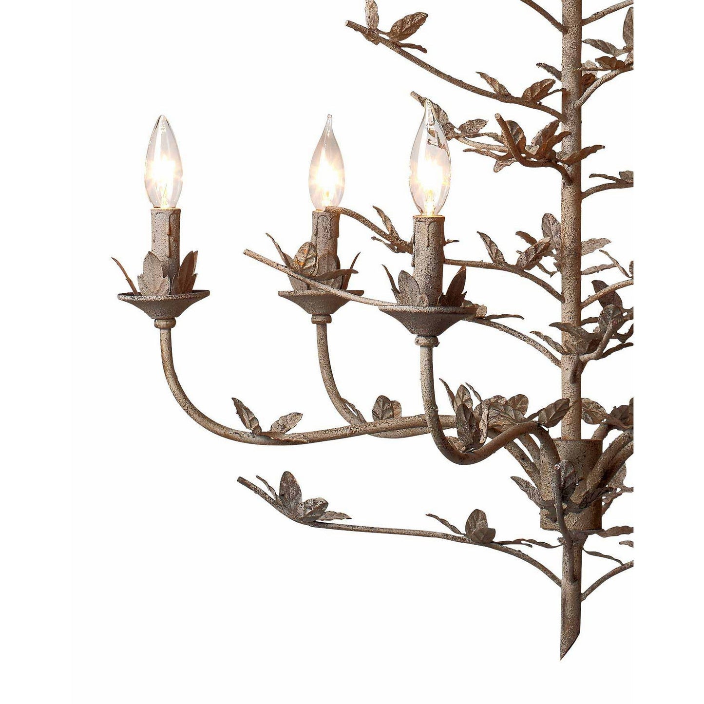 Jamie Young Blooming 30" 6-Light Rust Iron Foliage Chandelier