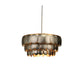 Jamie Young Calypso 30" 4-Light Champagne Leaf Chandelier With 3-Tier Metal Disks Shade