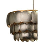 Jamie Young Calypso 30" 4-Light Champagne Leaf Chandelier With 3-Tier Metal Disks Shade