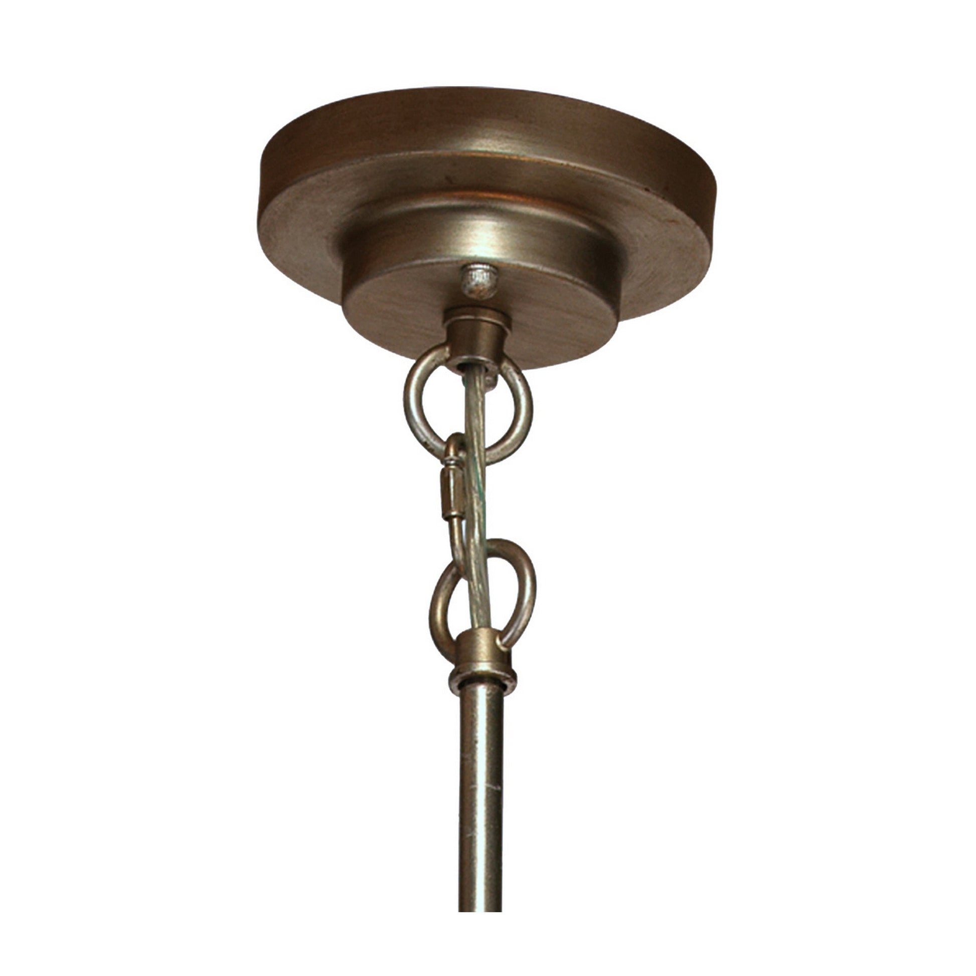 Jamie Young Calypso 30" 4-Light Champagne Leaf Chandelier With 3-Tier Metal Disks Shade