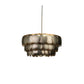 Jamie Young Calypso 30" 4-Light Champagne Leaf Chandelier With 3-Tier Metal Disks Shade