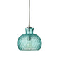 Jamie Young Clark 10" 1-Light Aqua Honeycomb-Patterned Glass Pendant Light