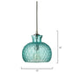 Jamie Young Clark 10" 1-Light Aqua Honeycomb-Patterned Glass Pendant Light