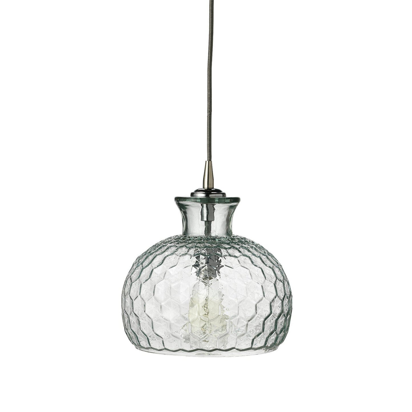 Jamie Young Clark 10" 1-Light Clear Honeycomb-Patterned Glass Pendant Light