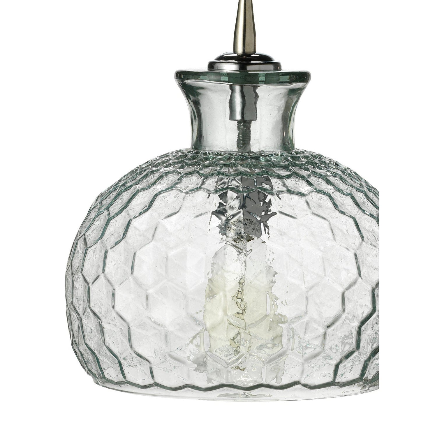 Jamie Young Clark 10" 1-Light Clear Honeycomb-Patterned Glass Pendant Light