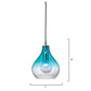 Jamie Young Curved 7" 1-Light Handblown Aqua Seeded Glass Pendant Light