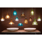 Jamie Young Curved 7" 1-Light Handblown Aqua Seeded Glass Pendant Light