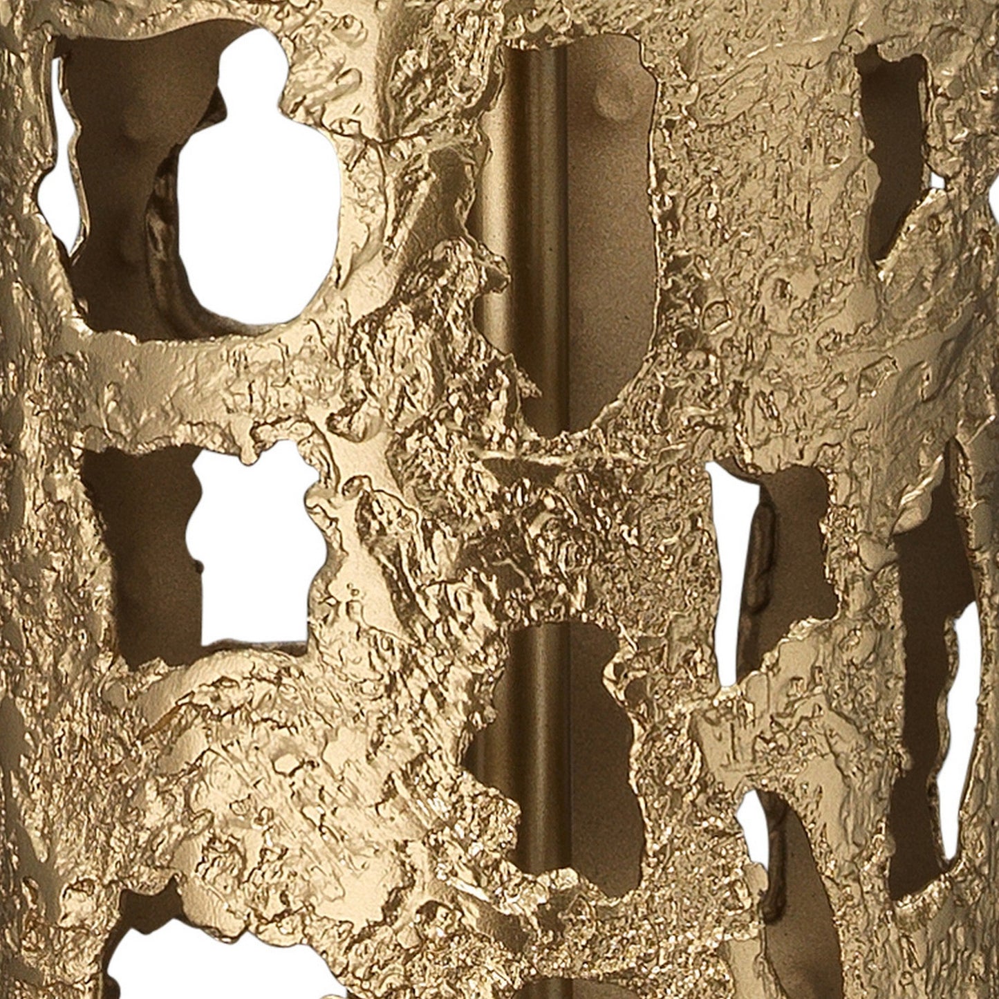Jamie Young Firenze 16" x 29" 1-Light Antique Gold Leaf Table Lamp With White Linen Drum Shade