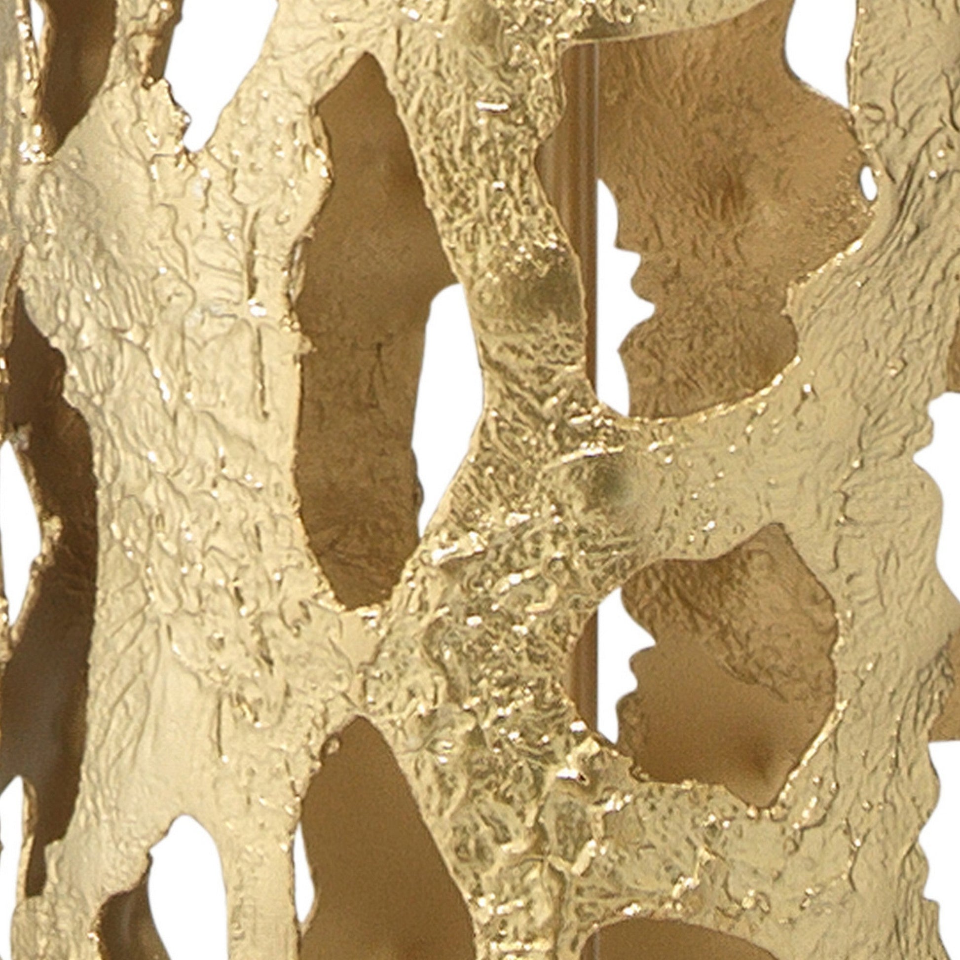 Jamie Young Firenze 18" x 71" 1-Light Soft Antique Gold Leaf Floor Lamp With White Linen Drum Shade