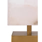 Jamie Young Ghost 7" x 16" 1-Light Square Antique Brass Table Lamp With White Alabaster Shade