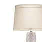 Jamie Young Hobnail 17" x 35" 1-Light Off-White Ceramic Table Lamp With Linen Tapered Shade