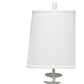 Jamie Young Petals 11" x 30" 1-Light White Plaster Table Lamp With Off-White Linen Shade