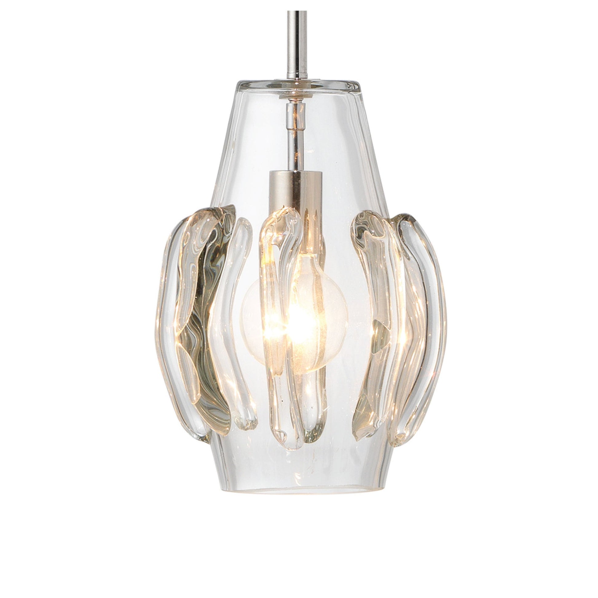 Jamie Young Talon 9" 1-Light Handblown Clear Glass Pendant Light