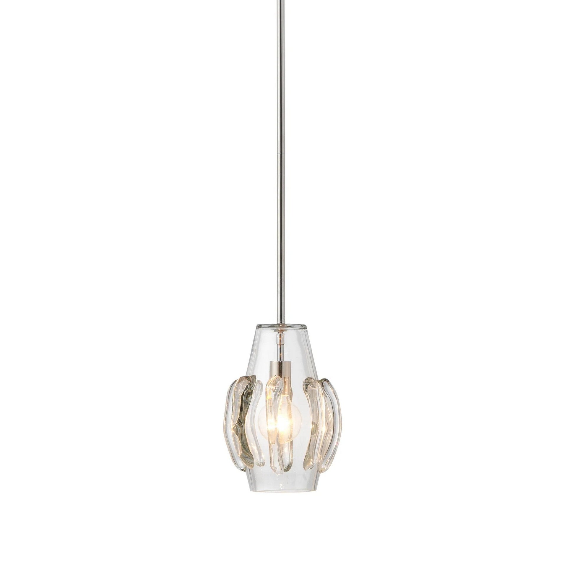 Jamie Young Talon 9" 1-Light Handblown Clear Glass Pendant Light