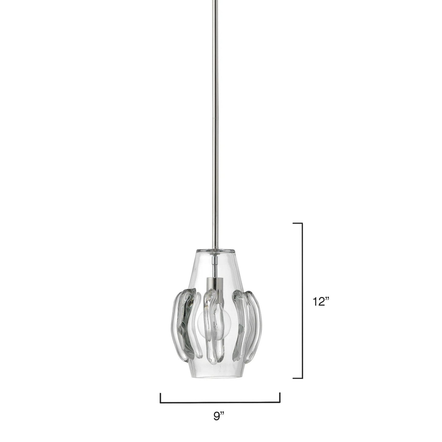 Jamie Young Talon 9" 1-Light Handblown Clear Glass Pendant Light