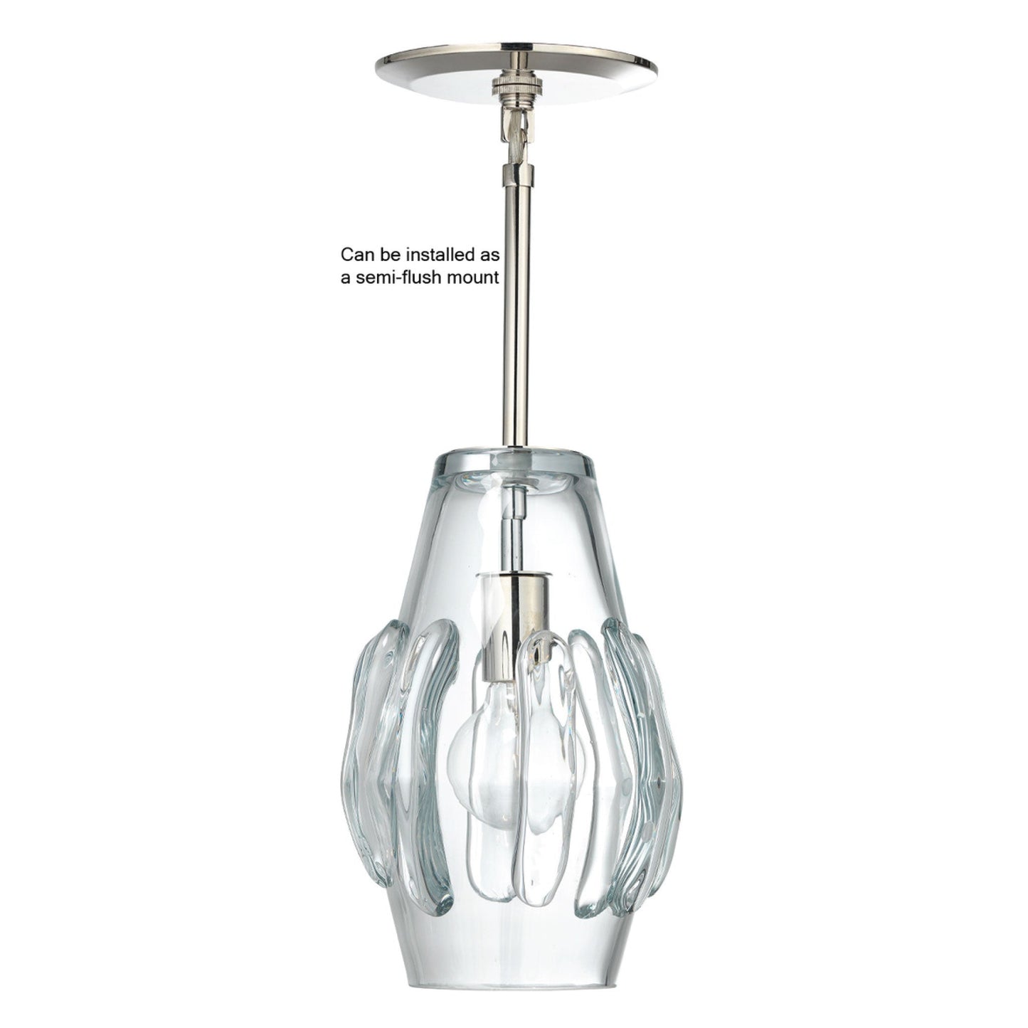 Jamie Young Talon 9" 1-Light Handblown Clear Glass Pendant Light