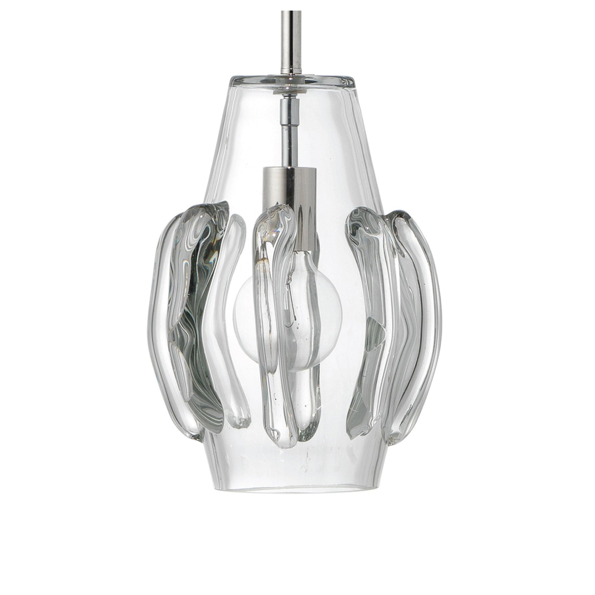 Jamie Young Talon 9" 1-Light Handblown Clear Glass Pendant Light