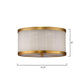 Jamie Young Upsala 12" 2-Light White Alabaster and Antique Brass Flush Mount Light With Acrylic Diffuser