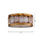 Jamie Young Upsala 15" 2-Light Natural Agate Stones and Antique Brass Flush Mount Light With Acrylic Diffuser