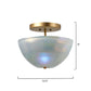 Jamie Young Vapor 14" 2-Light Antique Brass Semi-Flush Mount Light With Bowl Gray Metallic Glass Shade