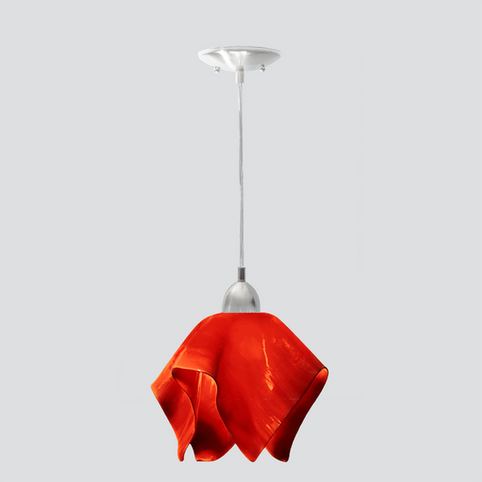 Jezebel Gallery Flame Radiance 11" x 10" Large Fiery Red Pendant Light With Nickel Hardware