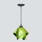 Jezebel Gallery Flame Radiance 11" x 10" Large Grass Green Pendant Light With Black Hardware