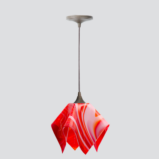 Jezebel Gallery Flame Radiance 11" x 10" Large Strawberries and Cream Pendant Light With Brown Hardware