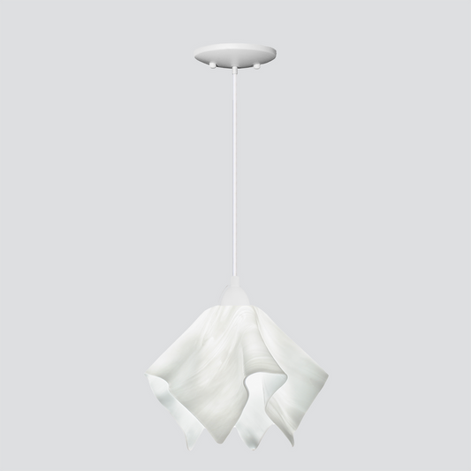 Jezebel Gallery Flame Radiance 11" x 10" Large White Cloud Pendant Light With White Hardware