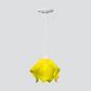 Jezebel Gallery Flame Radiance 9" x 7" Small Canary Yellow Pendant Light With White Hardware