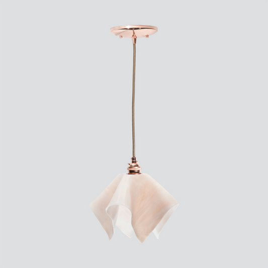 Jezebel Gallery Flame Radiance 9" x 7" Small Champagne Pendant Light With Copper Hardware