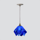 Jezebel Gallery Flame Radiance 9" x 7" Small Cobalt Blue Pendant Light With Brown Hardware