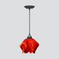 Jezebel Gallery Flame Radiance 9" x 7" Small Fiery Red Pendant Light With Black Hardware